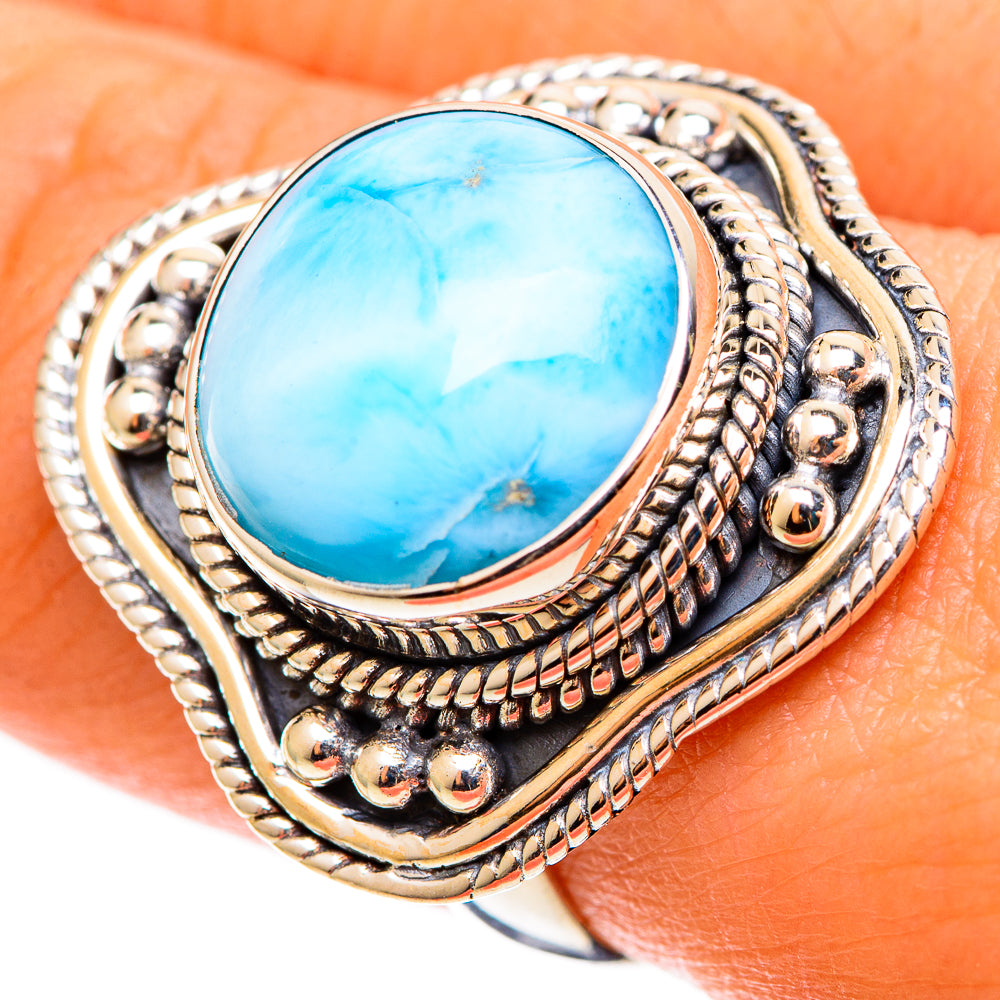 Larimar Rings handcrafted by Anasilvercos - RING109018