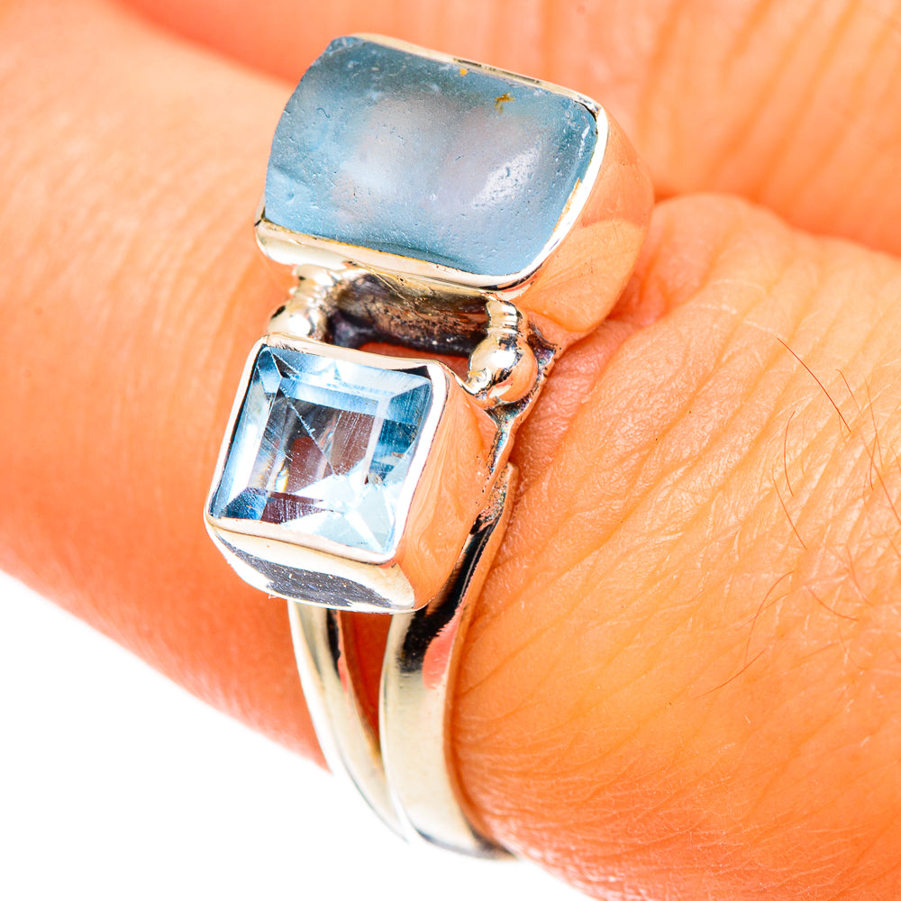 Aquamarine Rings handcrafted by Anasilvercos - RING109022