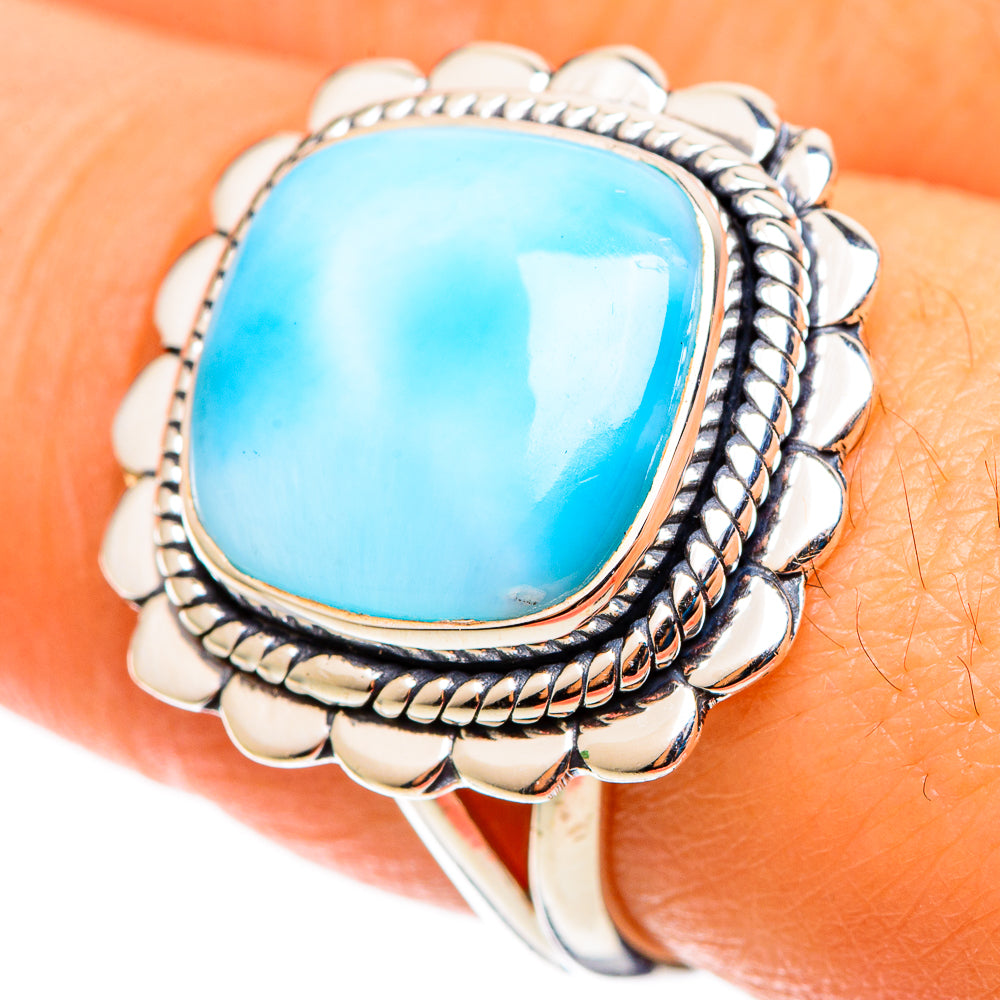 Larimar Rings handcrafted by Anasilvercos - RING109023