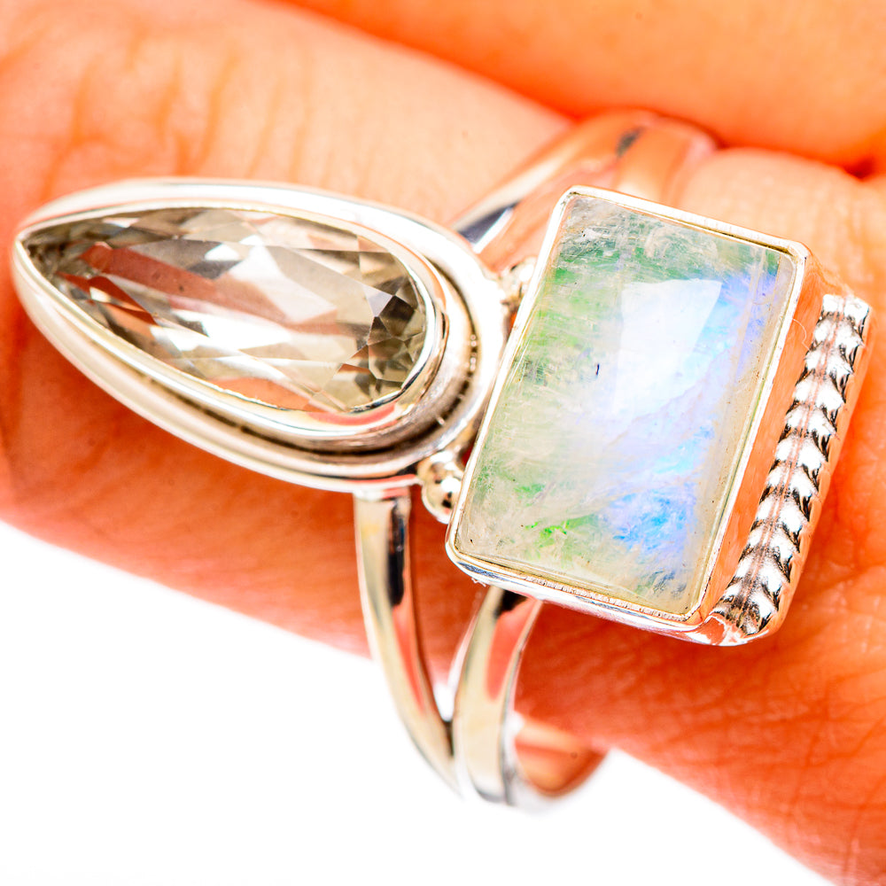 Green Moonstone Rings handcrafted by Anasilvercos - RING109027