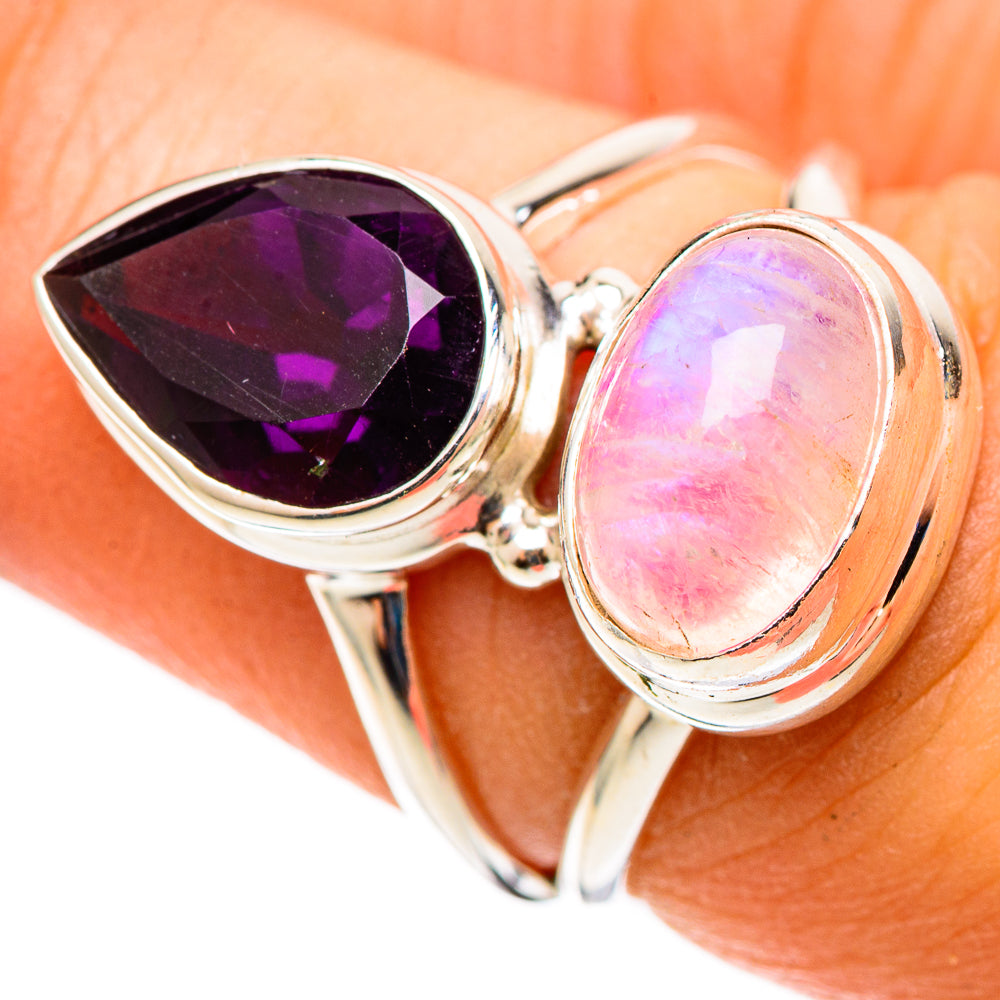 Pink Moonstone Rings handcrafted by Anasilvercos - RING109042