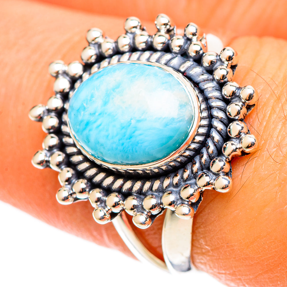 Larimar Rings handcrafted by Anasilvercos - RING109049