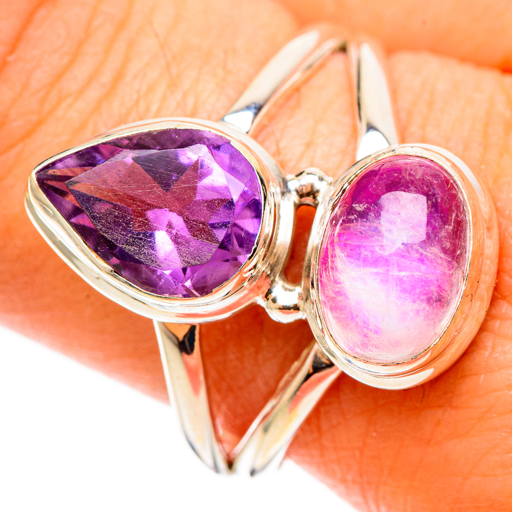 Pink Moonstone Rings handcrafted by Anasilvercos - RING109071