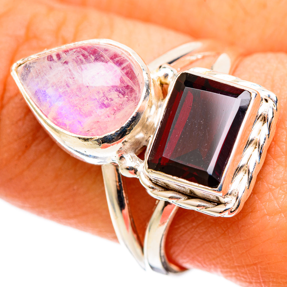 Pink Moonstone Rings handcrafted by Anasilvercos - RING109072
