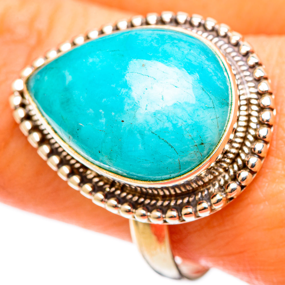 Peruvian Amazonite Rings handcrafted by Anasilvercos - RING109106
