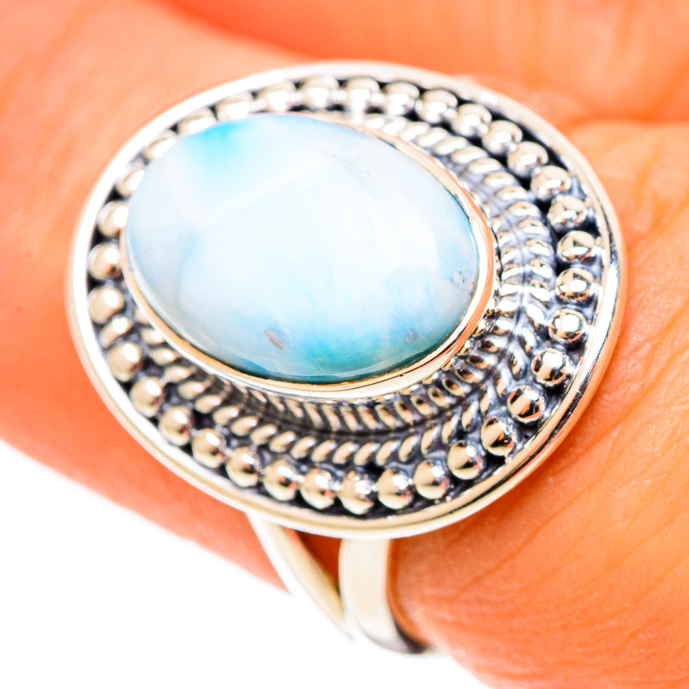 Larimar Rings handcrafted by Anasilvercos - RING109108