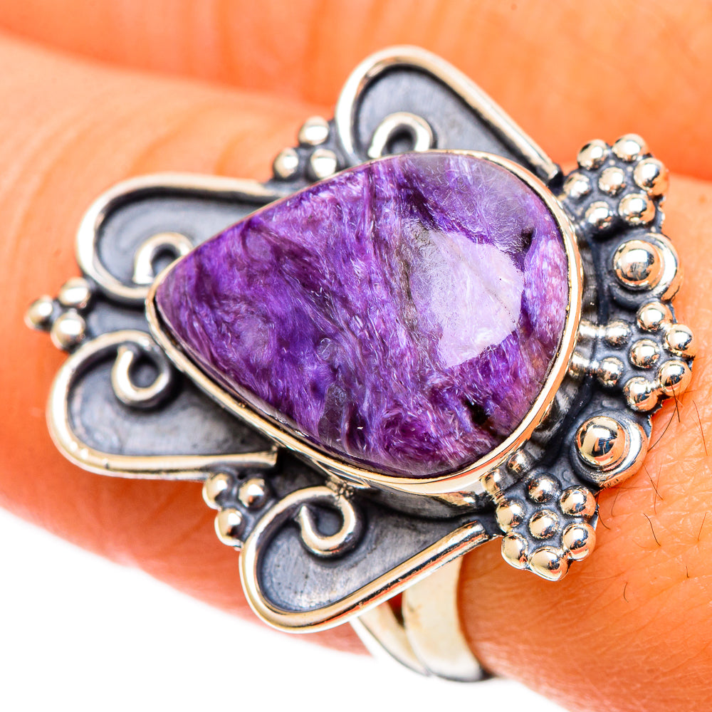 Charoite Rings handcrafted by Anasilvercos - RING109115