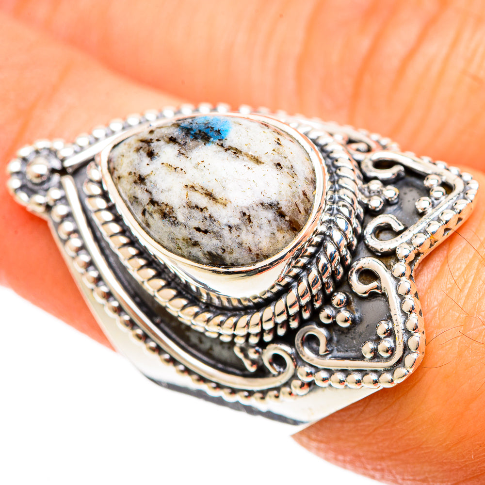 K2 Blue Azurite Rings handcrafted by Anasilvercos - RING109139