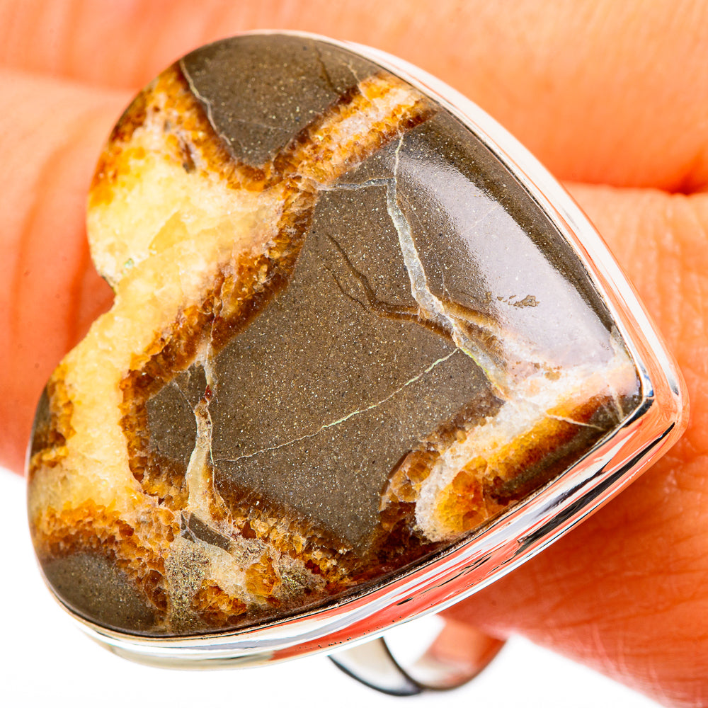 Septarian Nodule Rings handcrafted by Anasilvercos - RING109151