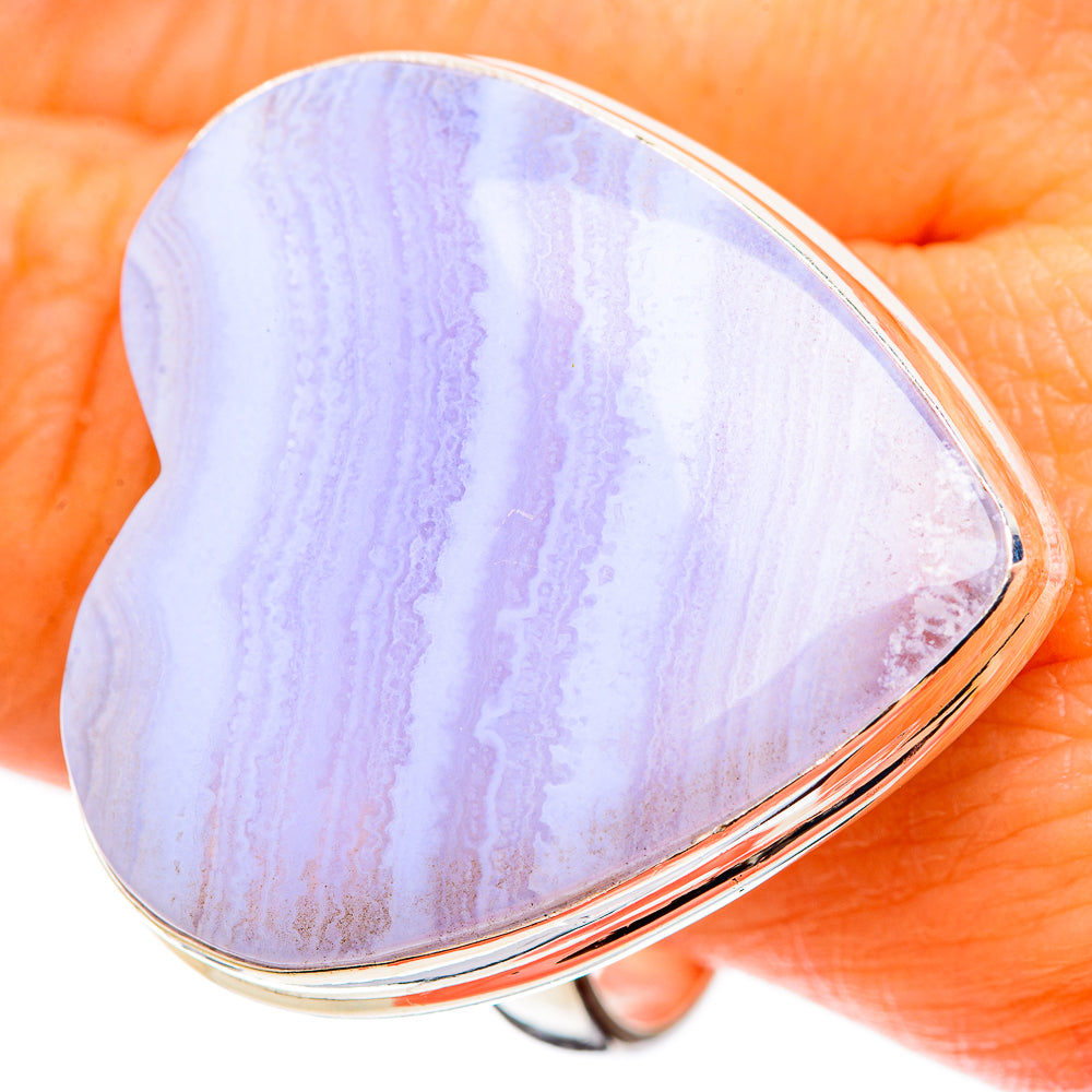 Blue Lace Agate Rings handcrafted by Anasilvercos - RING109170