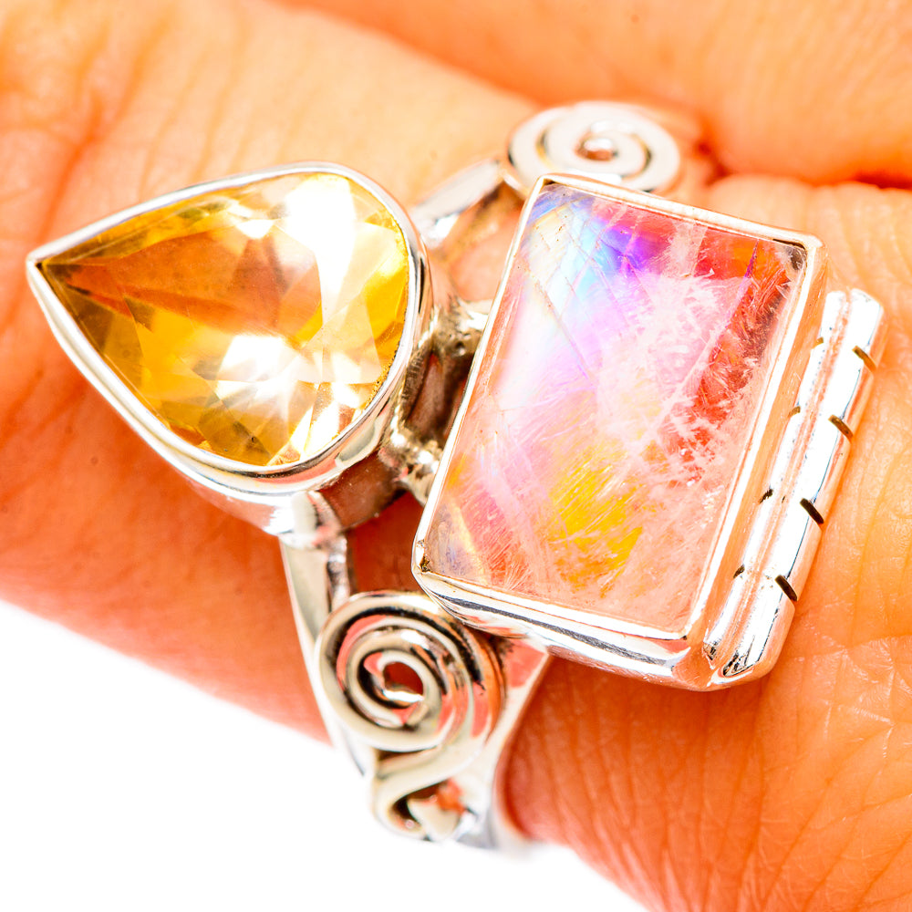 Pink Moonstone Rings handcrafted by Anasilvercos - RING109238
