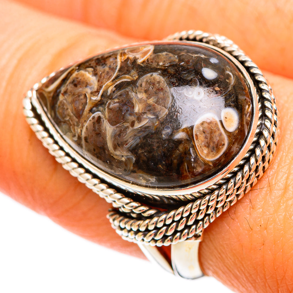 Turritella Agate Rings handcrafted by Anasilvercos - RING109267