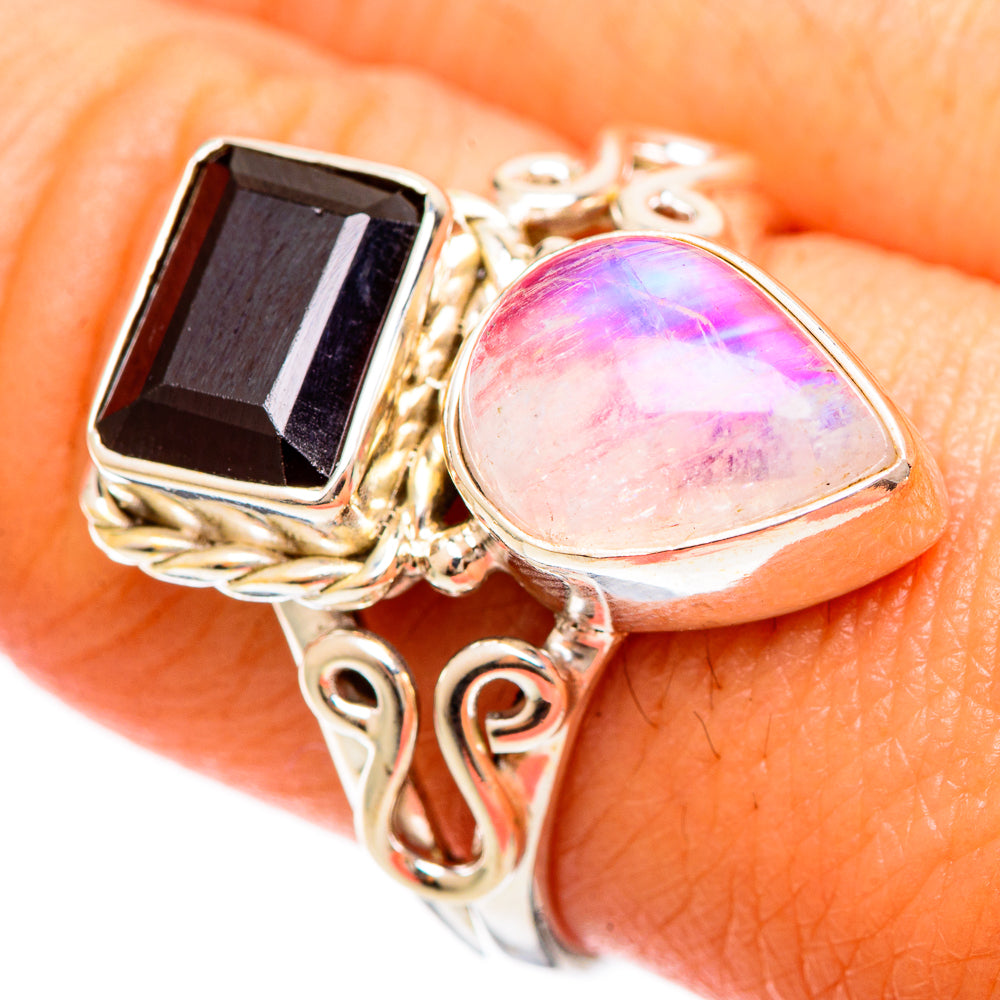 Pink Moonstone Rings handcrafted by Anasilvercos - RING109288