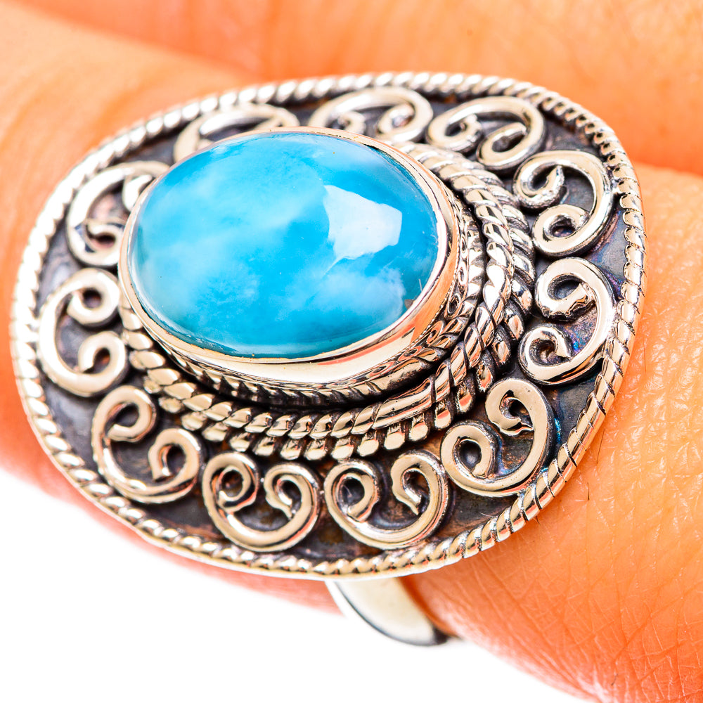 Larimar Rings handcrafted by Anasilvercos - RING109296