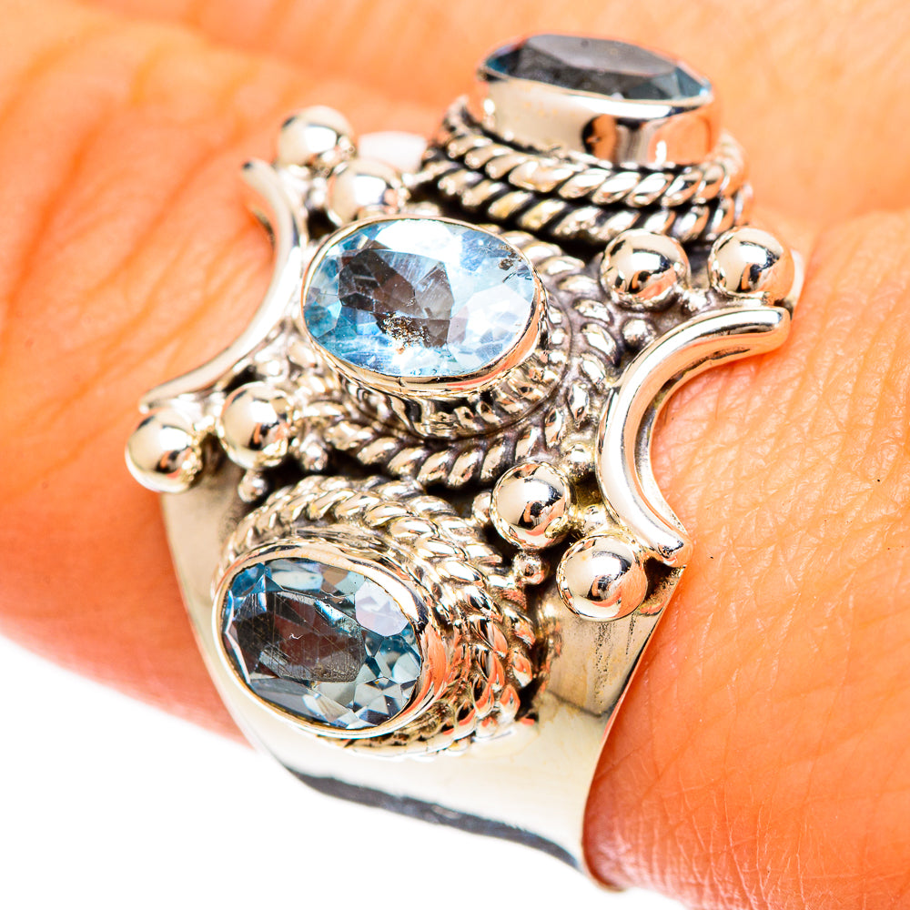 Blue Topaz Rings handcrafted by Anasilvercos - RING109354