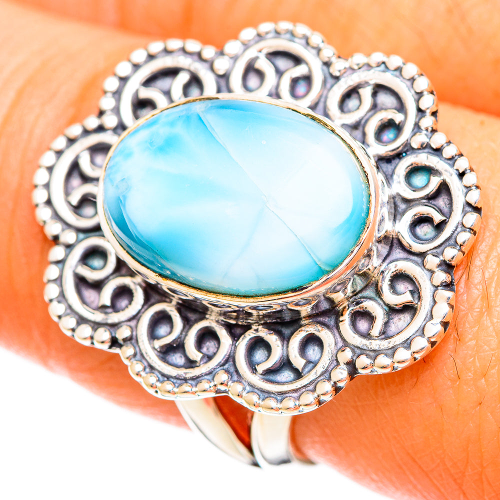 Larimar Rings handcrafted by Anasilvercos - RING109387