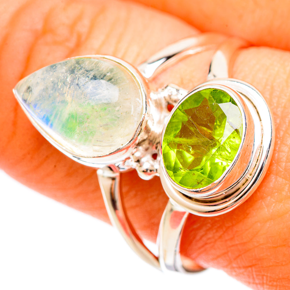 Green Moonstone Rings handcrafted by Anasilvercos - RING109393
