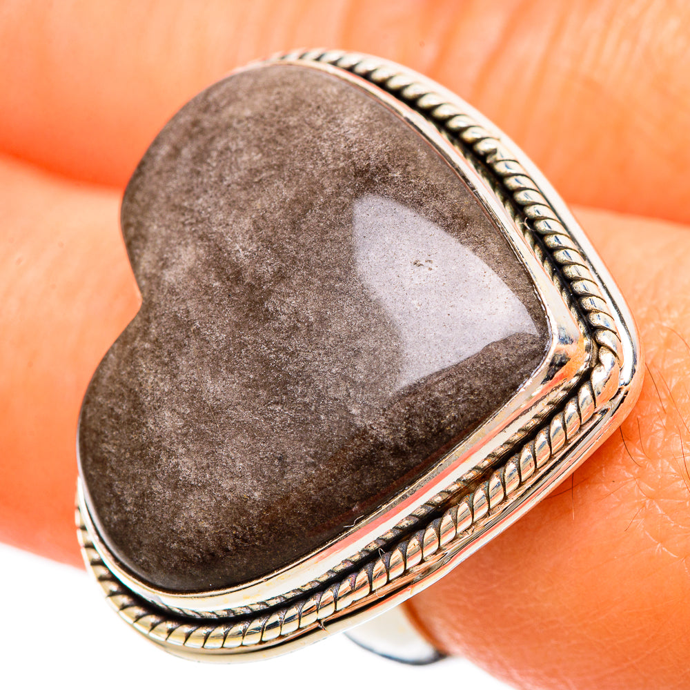 Gold Sheen Obsidian Rings handcrafted by Anasilvercos - RING109428