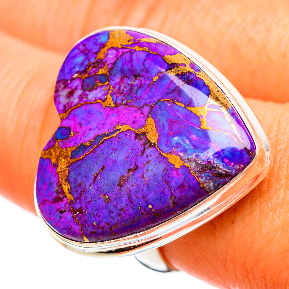 Purple Copper Composite Turquoise Rings handcrafted by Anasilvercos - RING109437