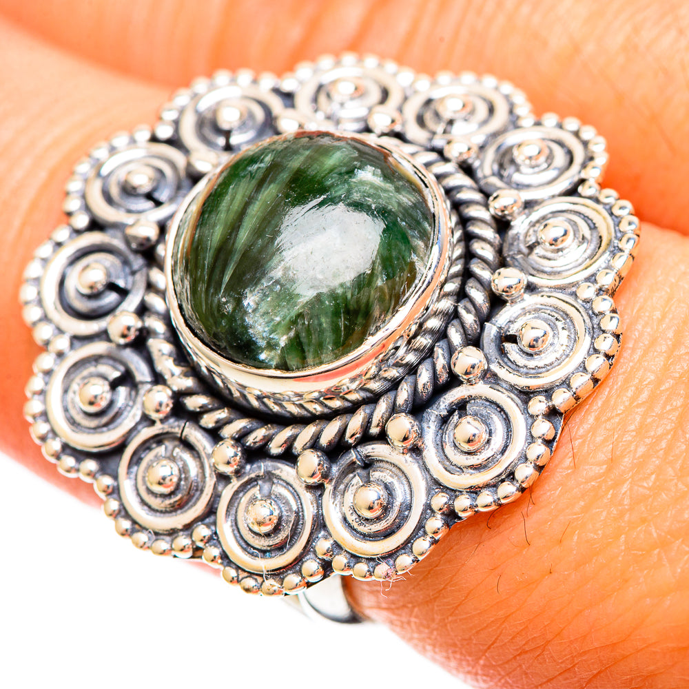Seraphinite Rings handcrafted by Anasilvercos - RING109469