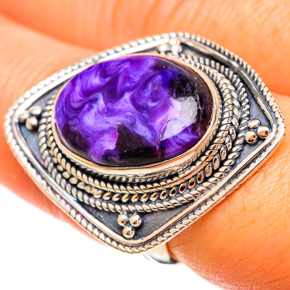 Charoite Rings handcrafted by Anasilvercos - RING109523