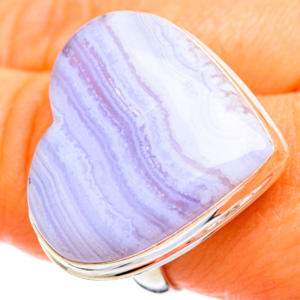 Blue Lace Agate Rings handcrafted by Anasilvercos - RING109528