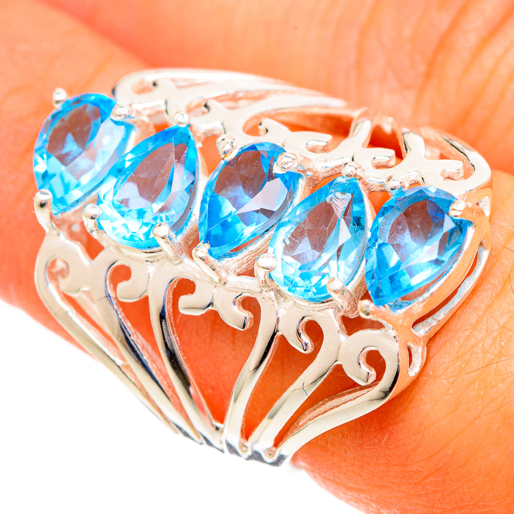 Blue Topaz Rings handcrafted by Anasilvercos - RING109534