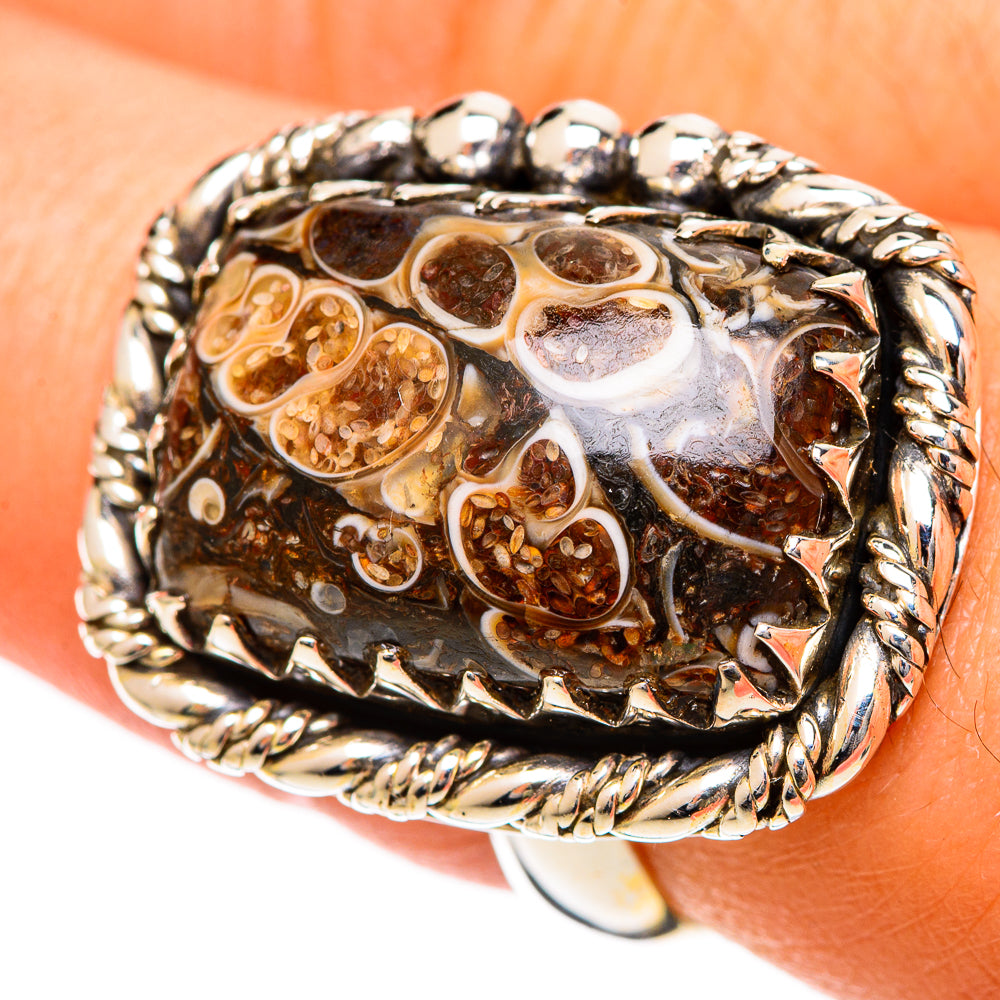 Turritella Agate Rings handcrafted by Anasilvercos - RING109542