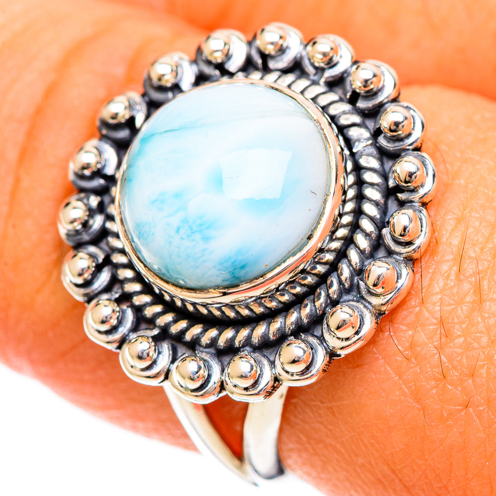 Larimar Rings handcrafted by Anasilvercos - RING109564