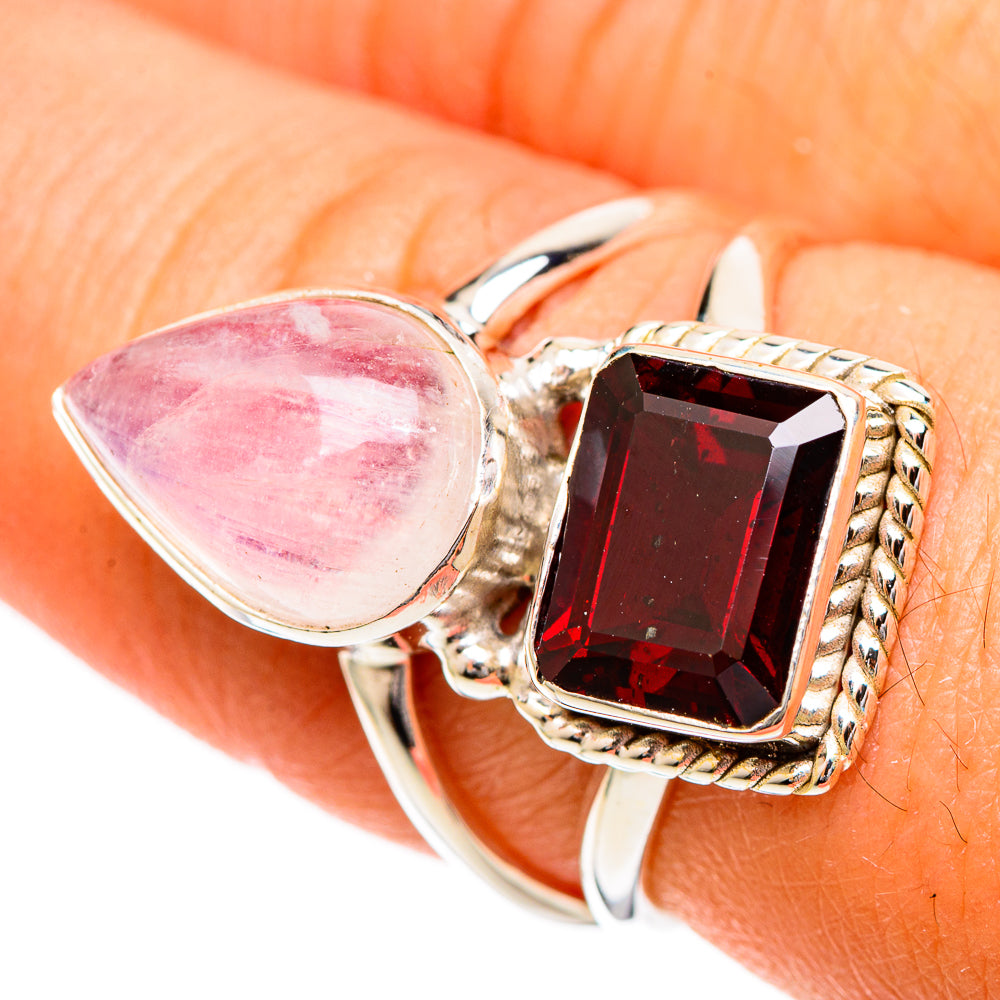Pink Moonstone Rings handcrafted by Anasilvercos - RING109590