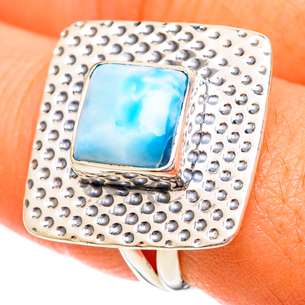 Larimar Rings handcrafted by Anasilvercos - RING109593