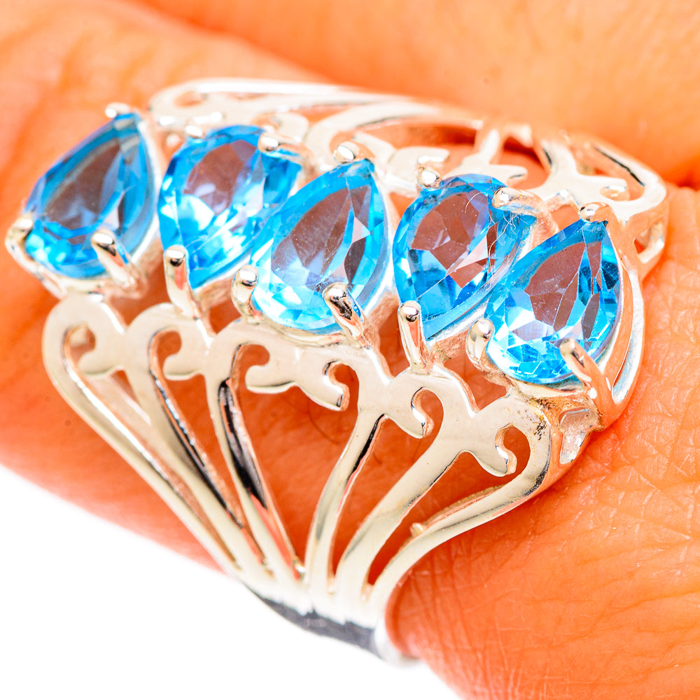 Blue Topaz Rings handcrafted by Anasilvercos - RING109597