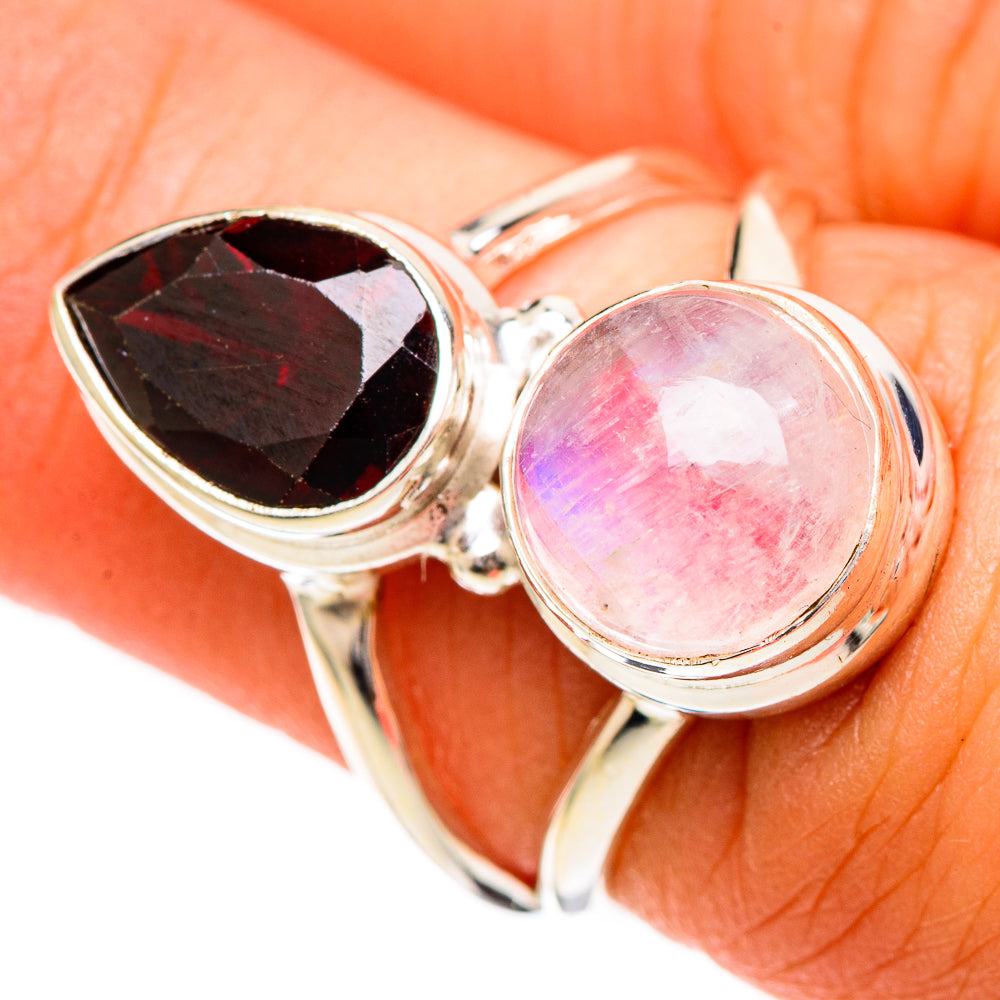 Pink Moonstone Rings handcrafted by Anasilvercos - RING109645