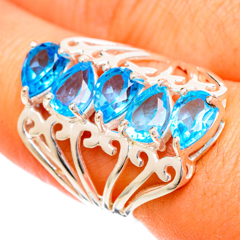 Blue Topaz Rings handcrafted by Anasilvercos - RING109651
