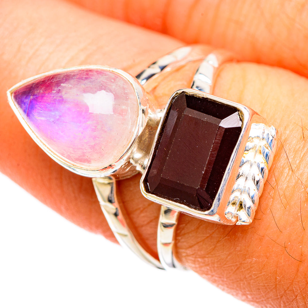 Pink Moonstone Rings handcrafted by Anasilvercos - RING109672