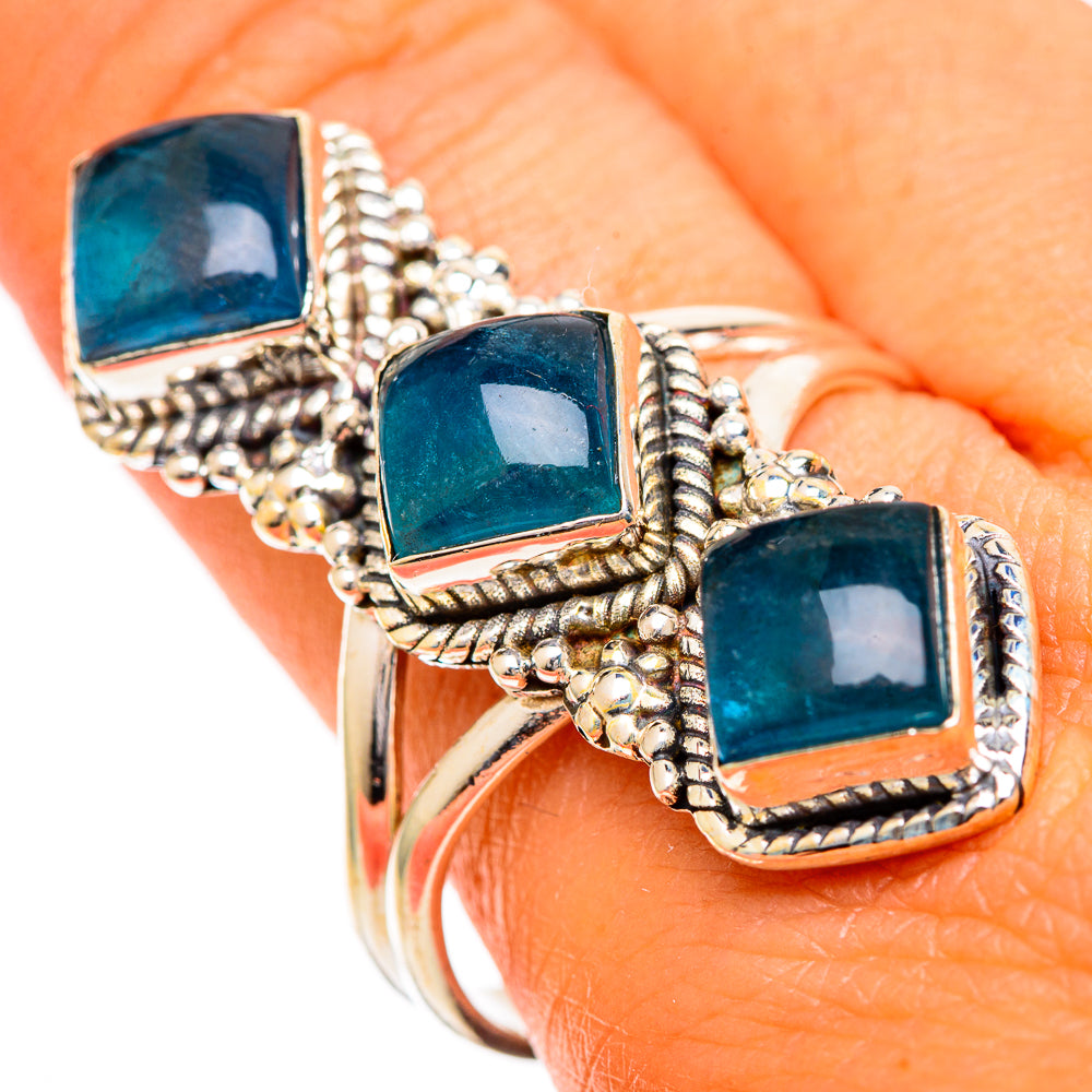 Blue Fluorite Rings handcrafted by Anasilvercos - RING109756
