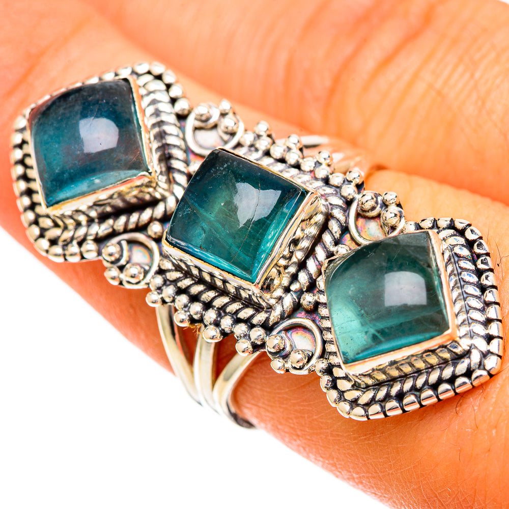 Blue Fluorite Rings handcrafted by Anasilvercos - RING109797