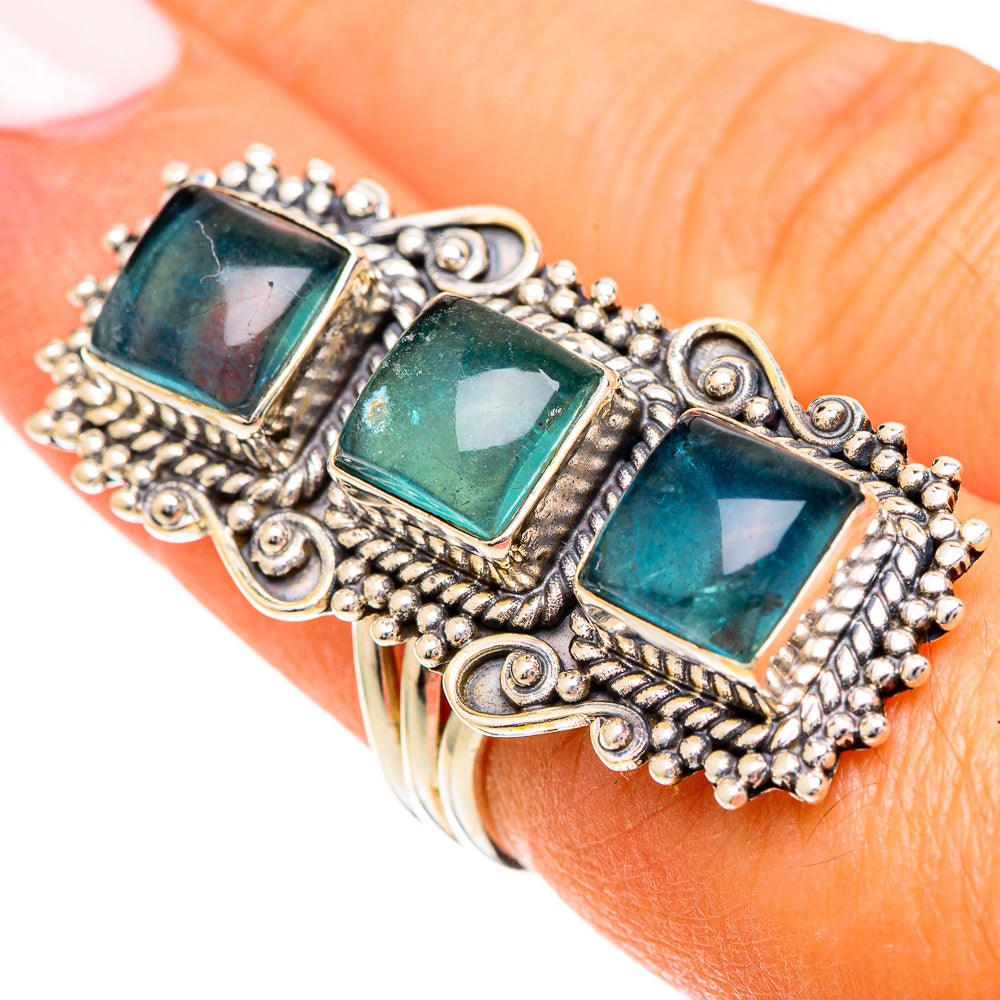 Blue Fluorite Rings handcrafted by Anasilvercos - RING109800