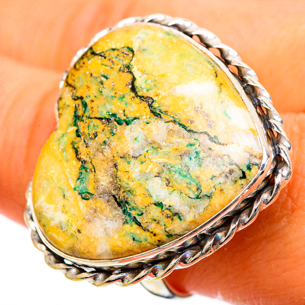 Yellow Agate Rings handcrafted by Anasilvercos - RING109828