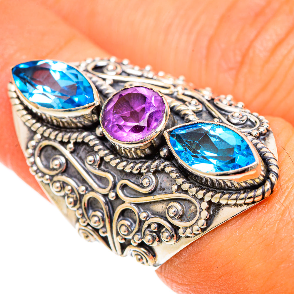 Blue Topaz Rings handcrafted by Anasilvercos - RING109831