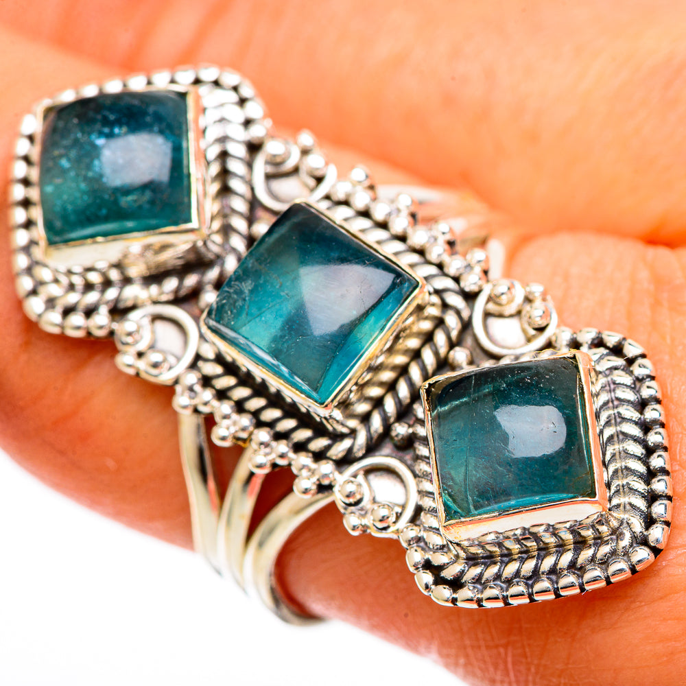 Blue Fluorite Rings handcrafted by Anasilvercos - RING109838