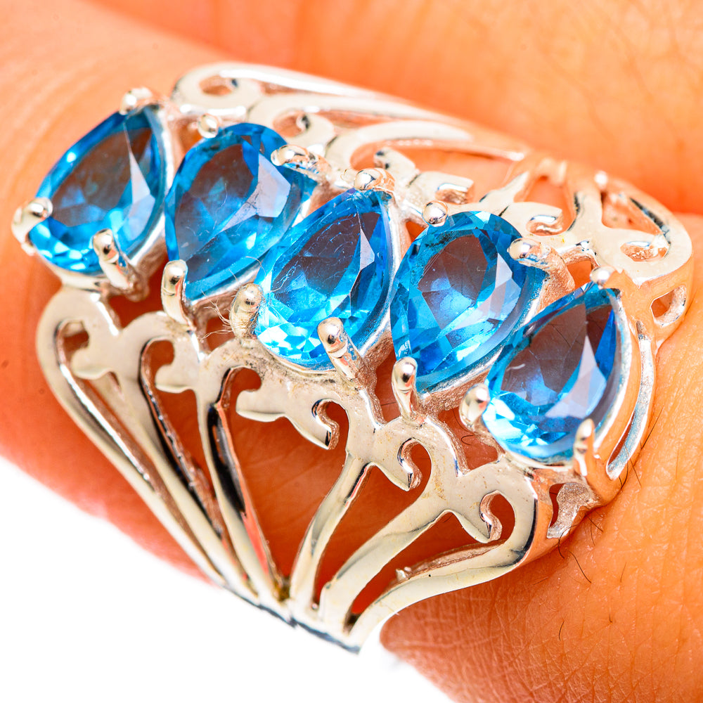 Blue Topaz Rings handcrafted by Anasilvercos - RING109843