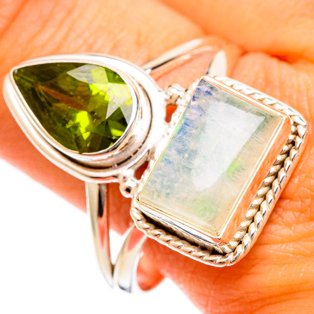 Green Moonstone Rings handcrafted by Anasilvercos - RING109876