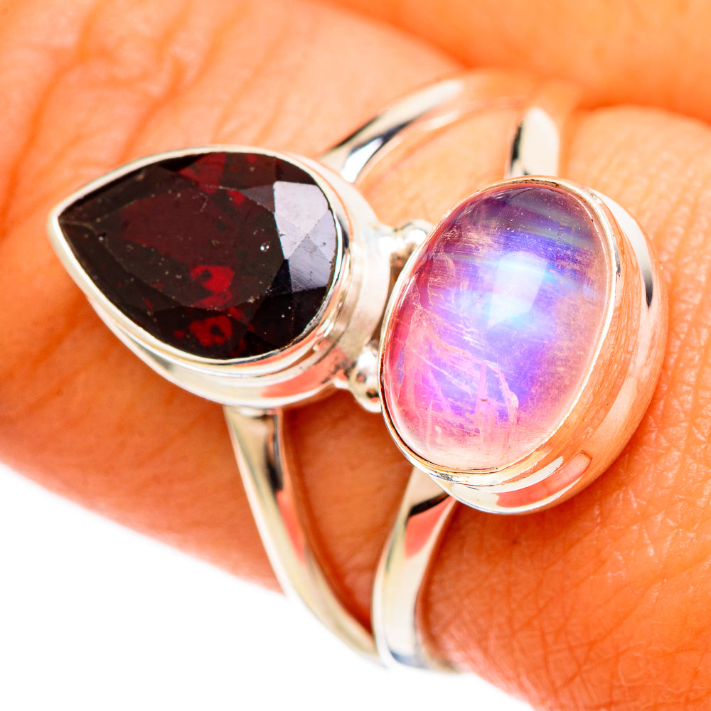Pink Moonstone Rings handcrafted by Anasilvercos - RING109927