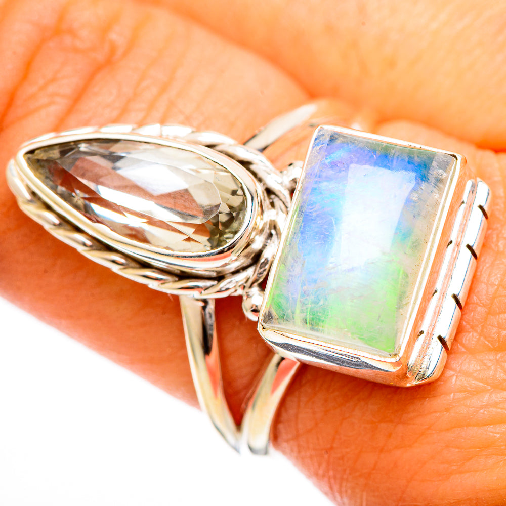 Green Moonstone Rings handcrafted by Anasilvercos - RING109936