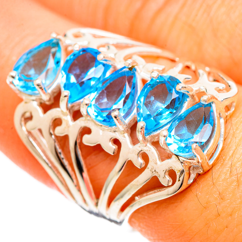 Blue Topaz Rings handcrafted by Anasilvercos - RING109983