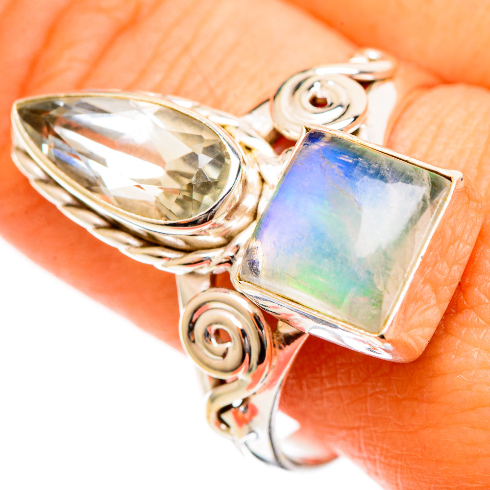 Green Moonstone Rings handcrafted by Anasilvercos - RING109991