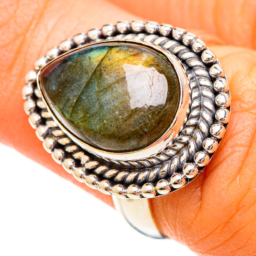 Labradorite Rings handcrafted by Anasilvercos - RING110008