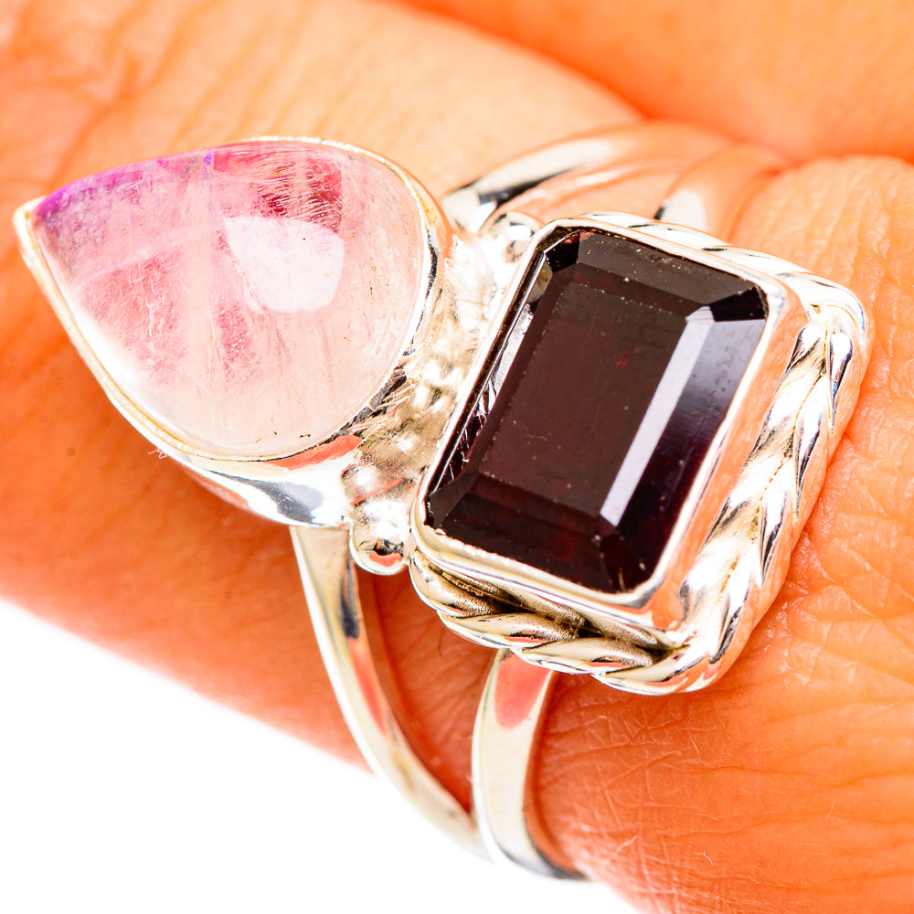 Pink Moonstone Rings handcrafted by Anasilvercos - RING110009
