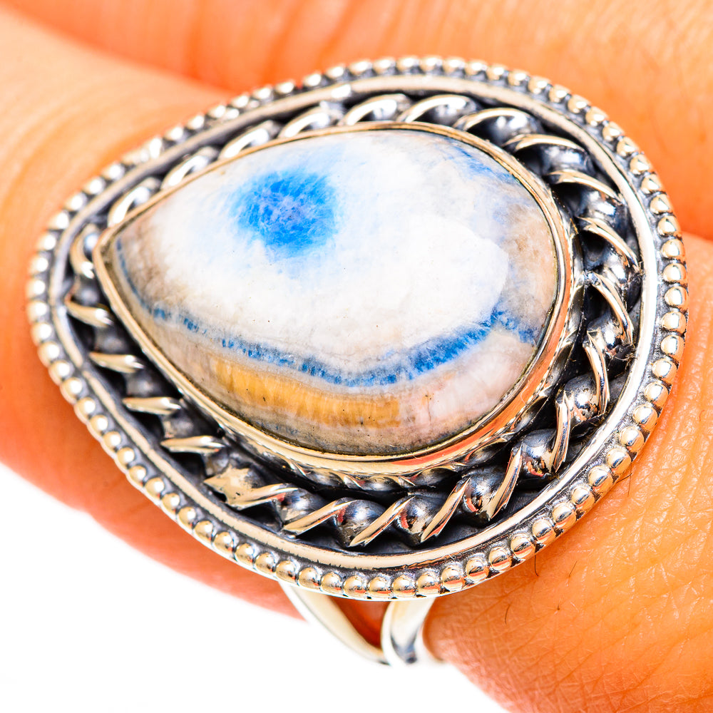 Blue Scheelite Rings handcrafted by Anasilvercos - RING110014